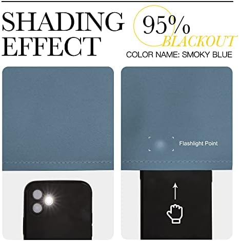 NICETOWN Smoky Blue Room Darkening Curtains - Image 5