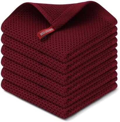 Kitinjoy 100% Cotton Waffle 6-Pack Kitchen Towels by Kitinjoy