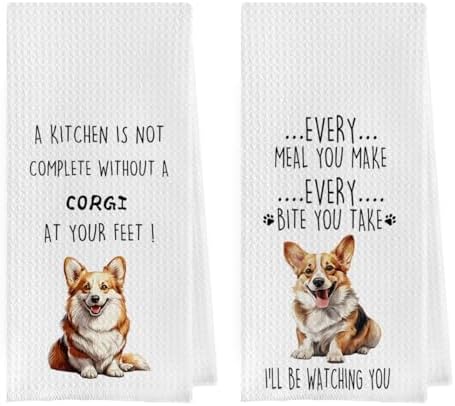 Funny Corgi Dish Towels Set by Geqtt