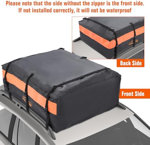 Car Roof Bag 21 Cubic Feet Waterproof 840D Heavy Duty Rooftop Cargo Carrier Bag - Image 5