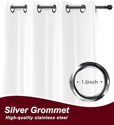 White Grommet Outdoor Curtains for Patio Waterproof 8 Pcs 54x120 In - Image 2