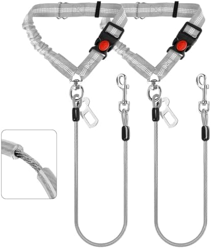 Dog Seat Belt for Car, Chew Proof Dog Car Seat Belt, 2 in 1 Car Harness for by Giiyoe