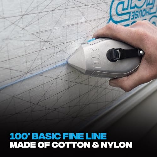 OX Chalk Line Tool 100ft Aluminum Body Steel Crank Chalk Box - Image 7