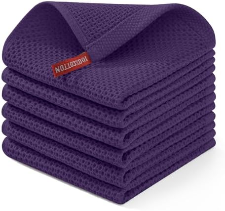 Homaxy 100% Cotton Waffle Weave Kitchen Dish Cloths 6-Pack by Homaxy