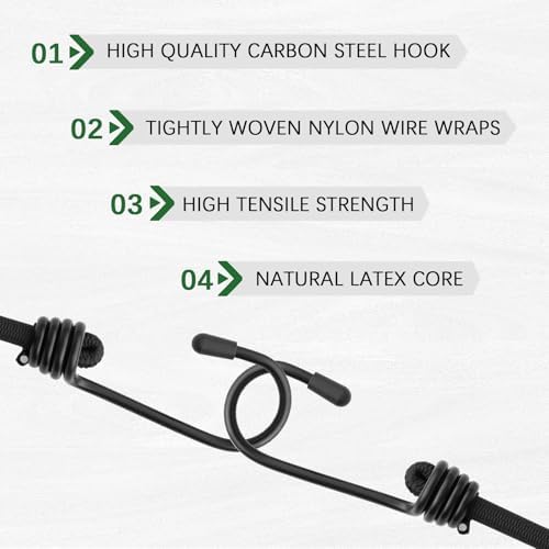 Bungee Cords with Hooks 6 Pack Bungee Cord Includes 36 inches - Image 5
