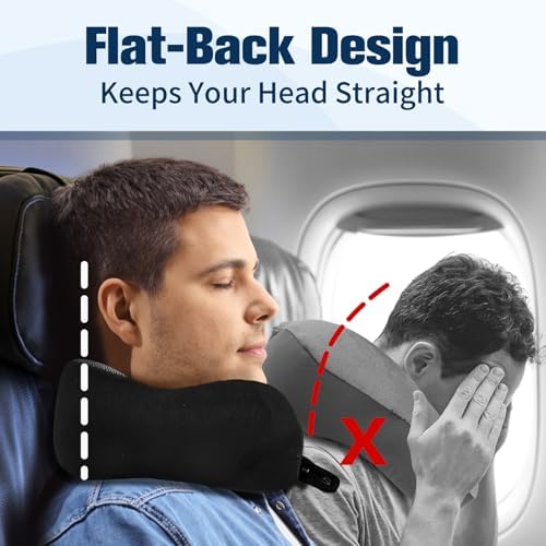 Cirorld Neck Pillow for Traveling, Travel Pillows for Airplanes Pure Black - Image 2