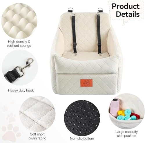 GL GLENSLAVE Dog Car Seat for Small/Medium Dogs, Dog Booster Car Seats - Image 5