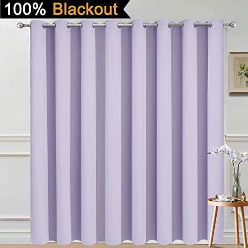 Yakamok Lilac 100% Blackout Patio Door Curtain Panels W100 x L84, 1 Panel - Image 2