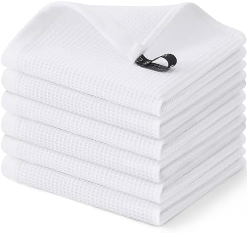 Homaxy 100% Cotton Waffle Weave Dish Cloths, 6 Pack by Homaxy