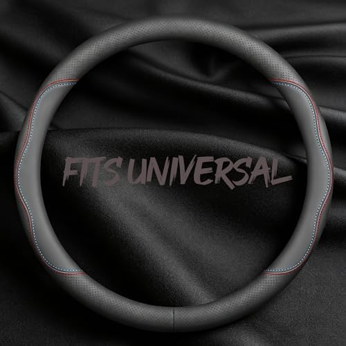 Leather Car Steering Wheel Cover, Breathable Laser-Perforated, Premium Texture by TRROCC