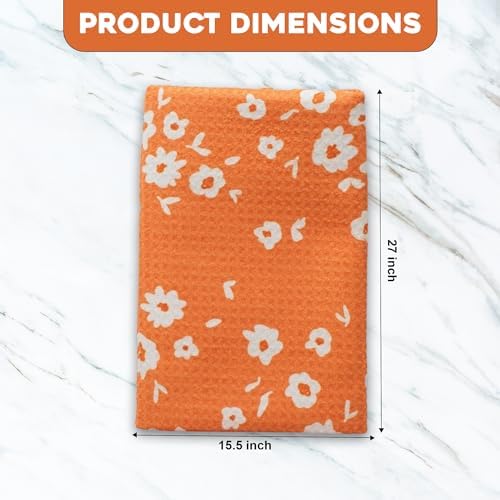 Flourish Wildflowers Microfiber Kitchen Towels | Waffle Fabric Tea Towel| Super - Image 3