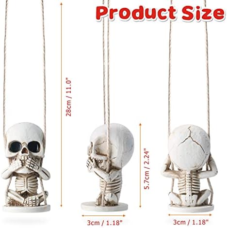 Horror Halloween Skull Decor of Rearview Mirror Hanging Car Accessories - Image 5