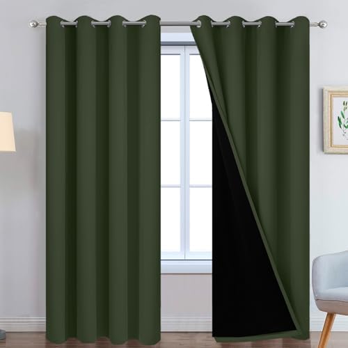 Yakamok Greyish Green 100% Blackout Curtains 96 Inches Long 52" Wide by Yakamok