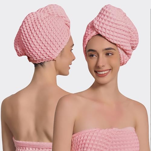 Luxury Organic Japanese Cotton Hair Drying Waffle Towel Wrap by KOSMU
