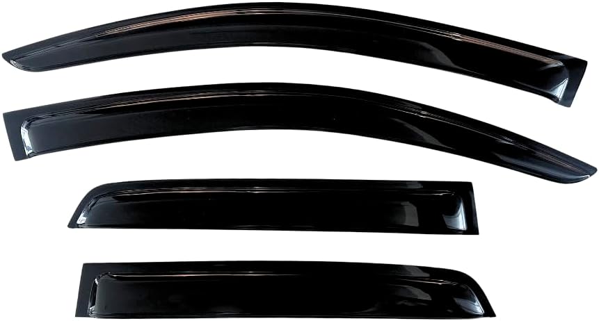 KPY Window Visor Compatible with Dodge Grand Caravan 2008-2020, Chrysler Town & Country 2008-2016, Volkswagen (VW) Routan 2009-2012, 4PC Rain Guard Side Window Vent Deflectors Tape-On Style
