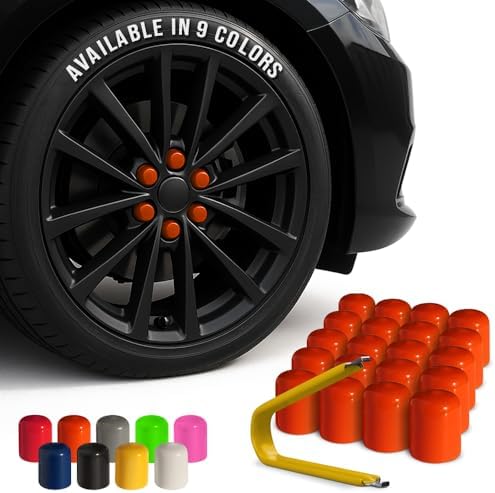 ColorLugs Vinyl Lug Nut Cover | Orange | Flexible Fit Wheel Lug Nut Cap | Fits by Colorlugs