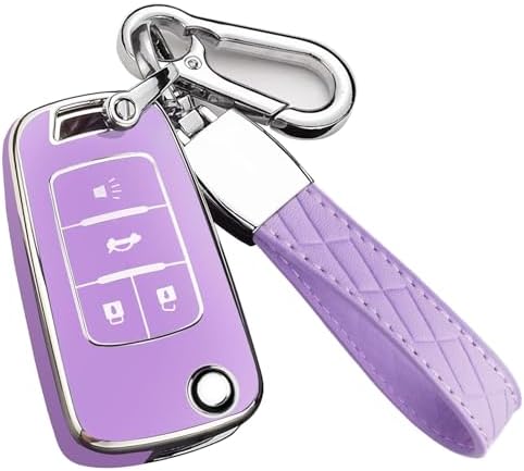 for Chevy Key Fob Cover with Keychain, Premium TPU Full Protection Key Fob Case by Cacacar