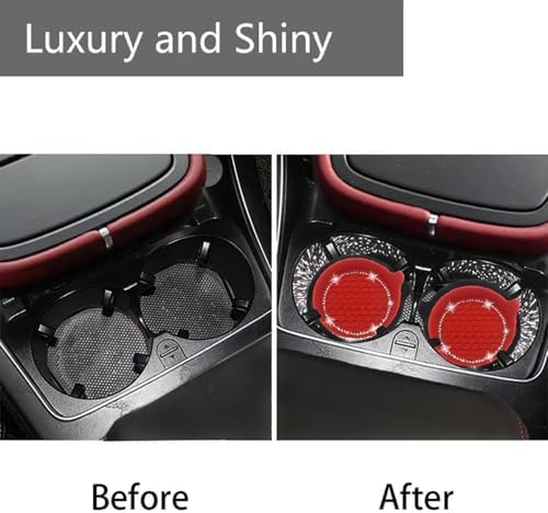 NBTEPEM 4pcs Bling Car Cup Holder Coaster, 2.75 inch Anti-Slip Shockproof - Image 3