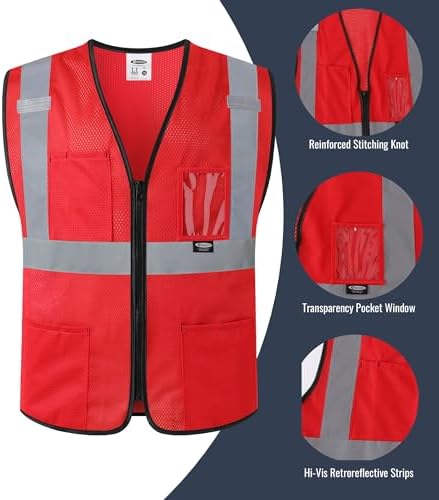 JKSafety Safety Vest for men women Hi Vis Vest - Image 4
