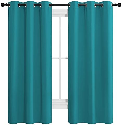 NICETOWN Room Darkening Curtains, 2 Panels, W42 x 68-inch, Peacock Teal - Image 2