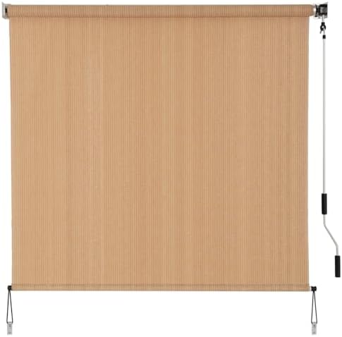 SMONTER Outdoor Sunshade Roller Shade 6'W x 6'H, Exterior Cordless Roll Up by SMONTER