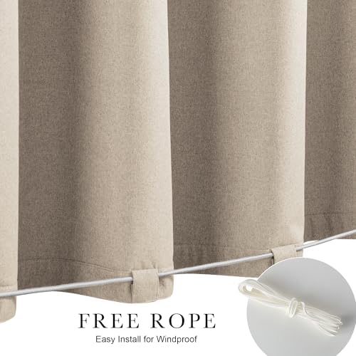 NICETOWN 100% Blackout Linen Outdoor Curtains - Image 3