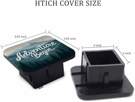 Hitch Cover 2" Adventure Begin, Foggy Forest Mountain Rubber Receiver Tube - Image 2