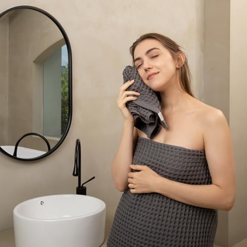 Luxury Organic Japanese Cotton Waffle Bath Towel | Thick, Quick Dry Bathroom - Image 3