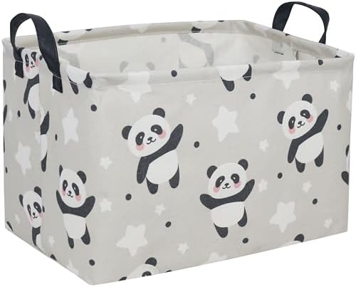Kids Basket Panda Storage Bins for Girls Rectangular Baby Gift Baskets Cute Toy by DDBASKET