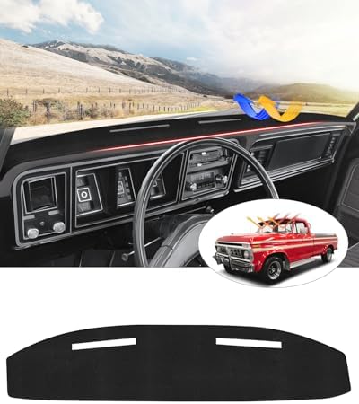 CARTIST Black Dash Cover for Ford F100/F150/F250/F350/Bronco 1973-1979 by cartist