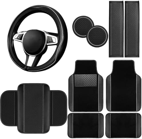 NBTEPEM 10 Pcs Car Floor Mats Full Set Car Accessories, Microfiber Leather by NBTEPEM
