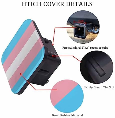 Transgender Pride Flag Receiver Hitch Cover, Light Blue Pink LGBT Pride Flag - Image 3