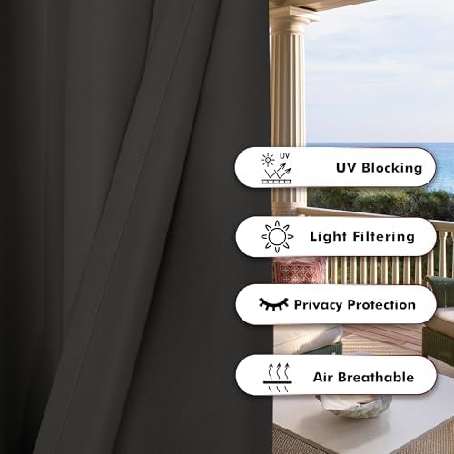 BONZER Outdoor Curtains for Patio Waterproof Thick Privacy - Image 4