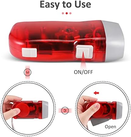 8 Pack Hand Crank Emergency Flashlight, No Battery Required, 3 LED Lights - Image 5