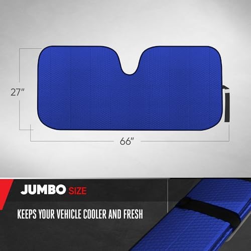 Motor Trend Blue Accordion Folding Car Windshield Sun Shade - Image 3