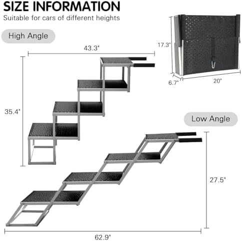 DGSL Folding Dog Stairs for Car - Image 2