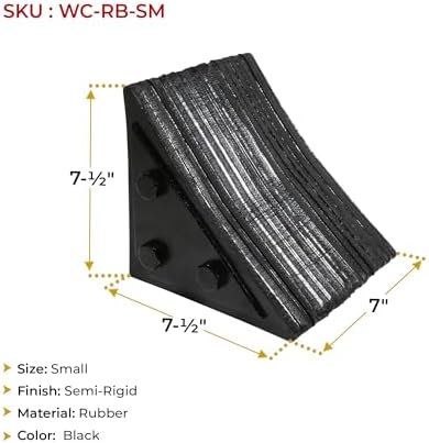 Mytee Products 10 Pack 7" x7-1/2 x7-1/2 Small Laminated Rubber Wheel Chock - Image 6