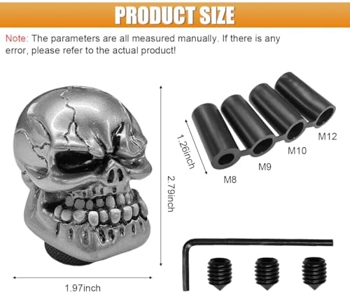 Skull Car Gear Shift Knob, Resin Shifter Lever Handle - Image 2