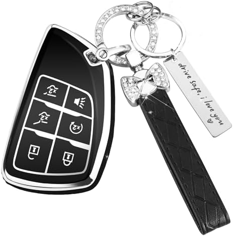 for Chevy Key Fob Cover, 6 Button TPU Protection Case by HEKBRYN