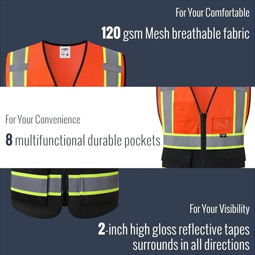 JKSafety Safety Vest for men women Hi Vis Vest - Image 4