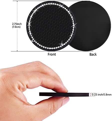 4PCS 2.75 Inch Bling Auto Car Cup Holder Insert Coasters Silicone Anti-Slip - Image 3