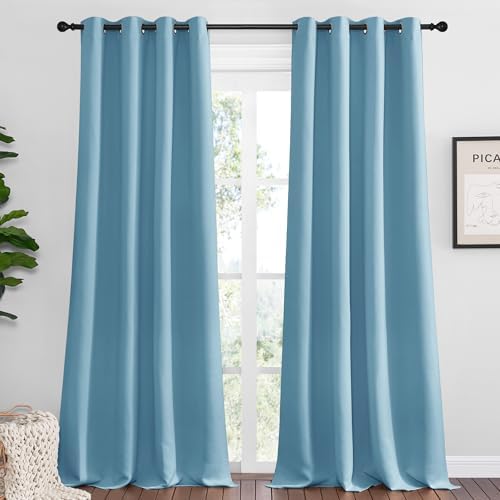 NICETOWN Blackout Curtains for Living Room 2 Panels 55" x 102" Teal Blue by NICETOWN