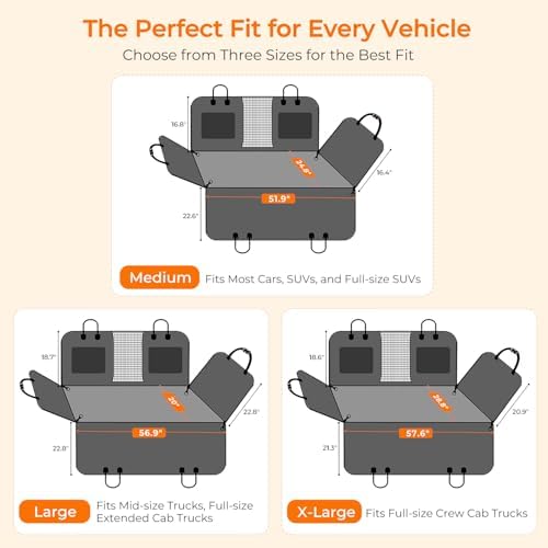 URPOWER Back Seat Extender for Dogs, Large Hard Bottom Dog Car Seat Cover - Image 6