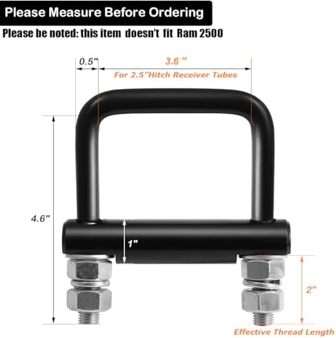 CZC AUTO Hitch Clamp Anti-Rattle Stabilizer 2 1/2 Inch, Heavy Duty - Image 2