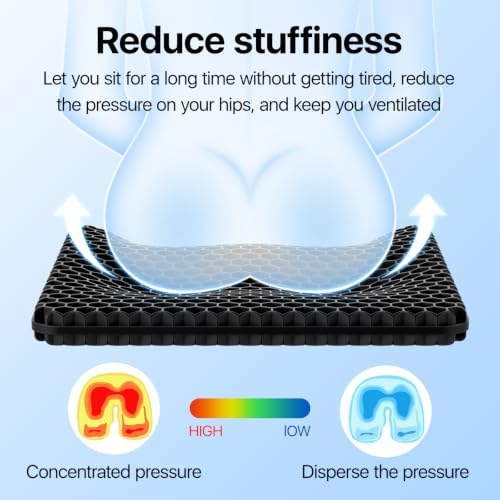 Gel Seat Cushion, Cooling Honeycomb Design - Image 2