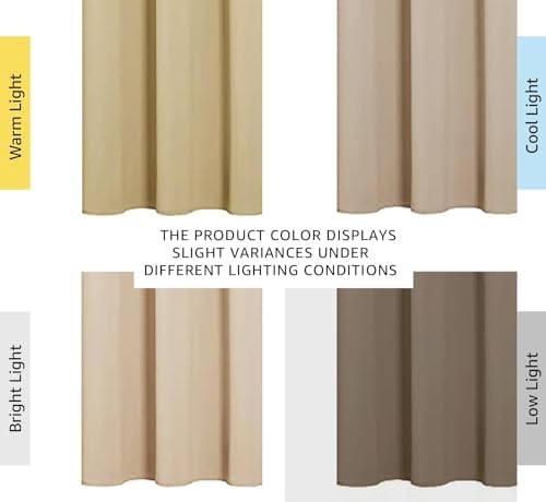 NICETOWN Biscotti Beige Blackout Curtains - Image 4