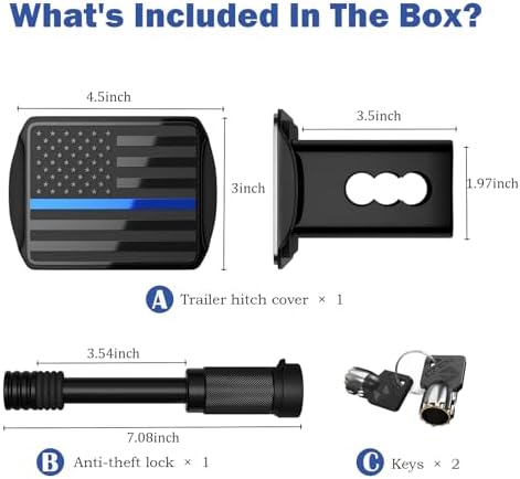 OGYE Heavy American Flag Metal Trailer Hitch Cover - Image 5