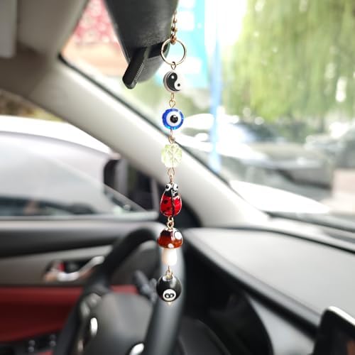 Evil Eye Car Hanging Ornament, Cute Good Luck Rearview Mirror Charm - Image 4