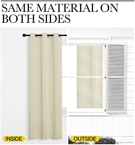 NICETOWN Beige Room Darkening Curtains 96" Long - Image 6