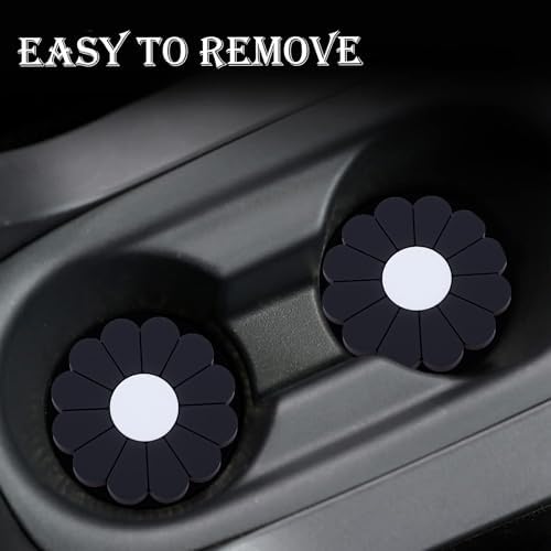 4-Pack Car Cup Holder Coaster Inserts, Daisy Shape, 2.75 Inch Non-Slip Silicone - Image 6